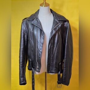 Park V Men's Vintage Black Leather Jacket